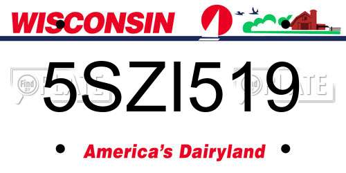 5SZI519 Wisconsin License Plate
