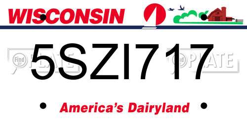 5SZI717 Wisconsin License Plate