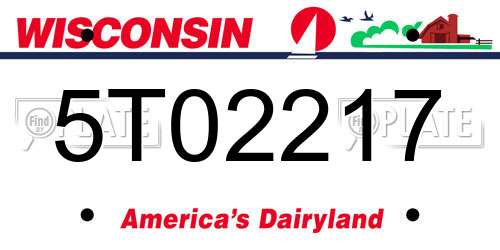 5T02217 Wisconsin License Plate