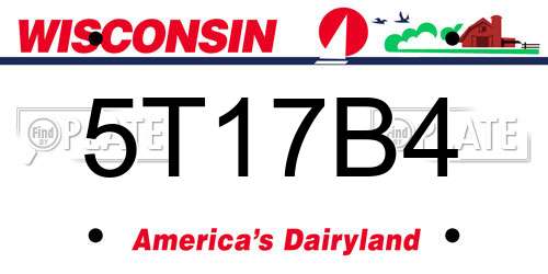5T17B4 Wisconsin License Plate
