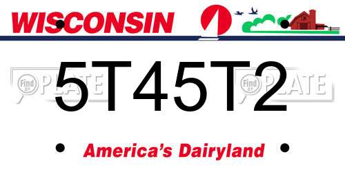 5T45T2 Wisconsin License Plate