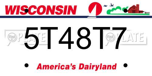 5T48T7 Wisconsin License Plate