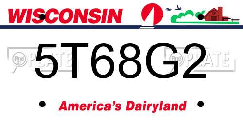 5T68G2 Wisconsin License Plate