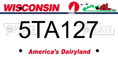 5TA127 Wisconsin License Plate
