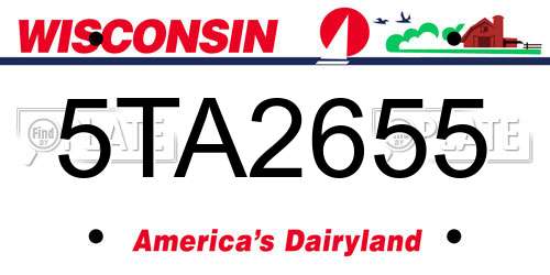 5TA2655 Wisconsin License Plate