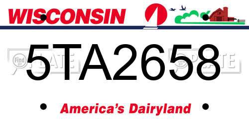 5TA2658 Wisconsin License Plate