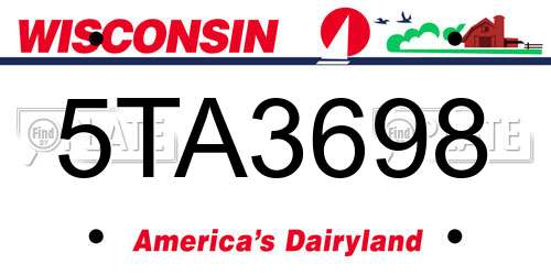 5TA3698 Wisconsin License Plate