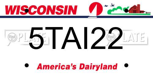5TAI22 Wisconsin License Plate