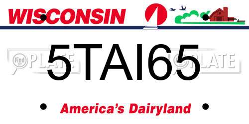 5TAI65 Wisconsin License Plate