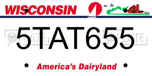 5TAT655 Wisconsin License Plate