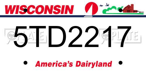 5TD2217 Wisconsin License Plate