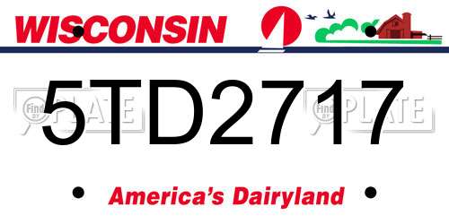 5TD2717 Wisconsin License Plate