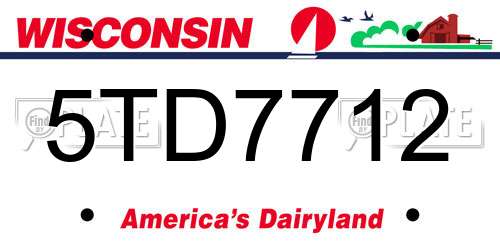 5TD7712 Wisconsin License Plate