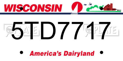 5TD7717 Wisconsin License Plate