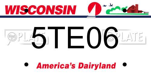 5TE06 Wisconsin License Plate