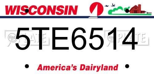 5TE6514 Wisconsin License Plate