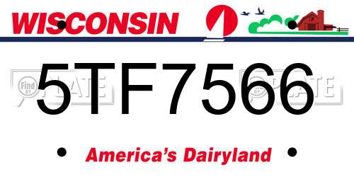 5TF7566 Wisconsin License Plate