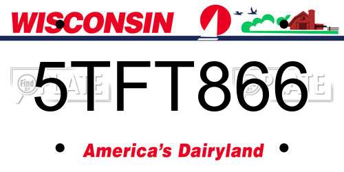 5TFT866 Wisconsin License Plate