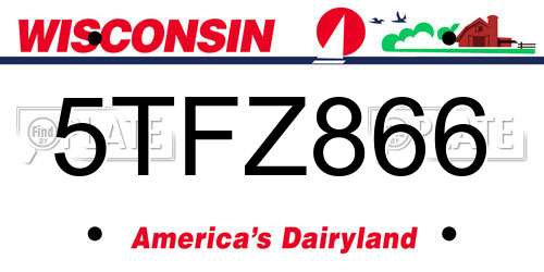 5TFZ866 Wisconsin License Plate