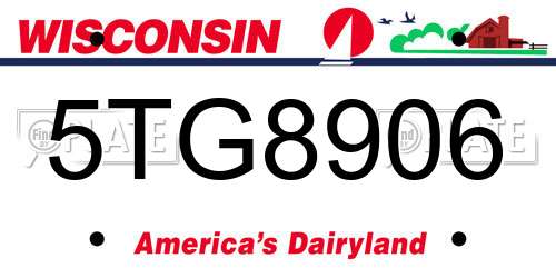 5TG8906 Wisconsin License Plate