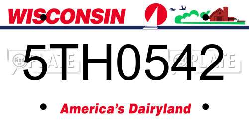 5TH0542 Wisconsin License Plate