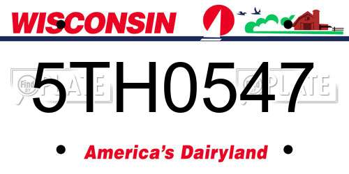 5TH0547 Wisconsin License Plate