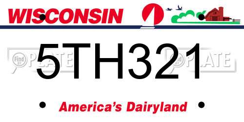 5TH321 Wisconsin License Plate
