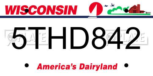 5THD842 Wisconsin License Plate
