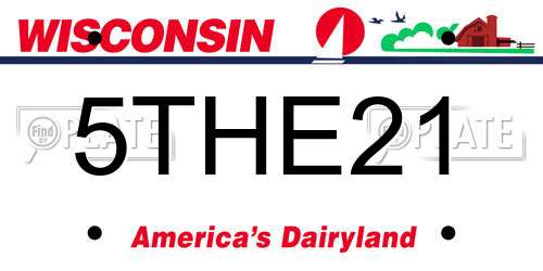 5THE21 Wisconsin License Plate