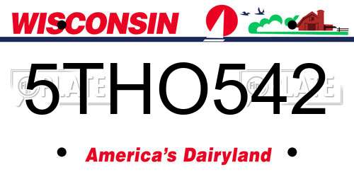 5THO542 Wisconsin License Plate
