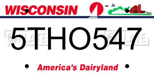 5THO547 Wisconsin License Plate