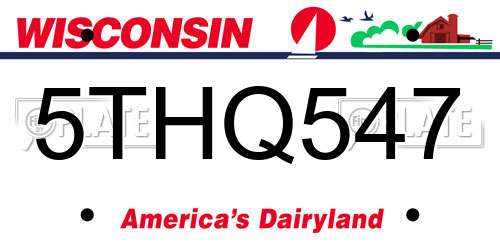5THQ547 Wisconsin License Plate