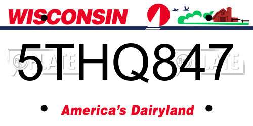 5THQ847 Wisconsin License Plate