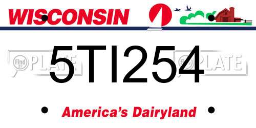 5TI254 Wisconsin License Plate