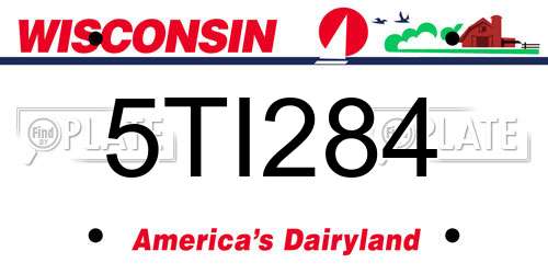 5TI284 Wisconsin License Plate