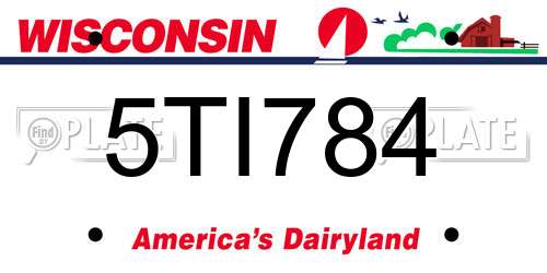 5TI784 Wisconsin License Plate