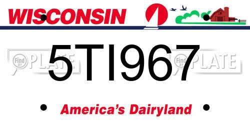 5TI967 Wisconsin License Plate
