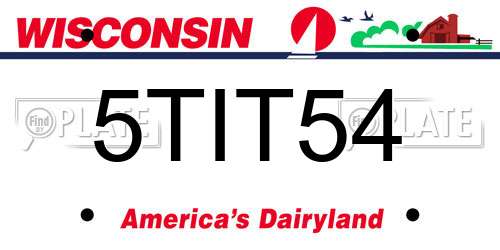 5TIT54 Wisconsin License Plate