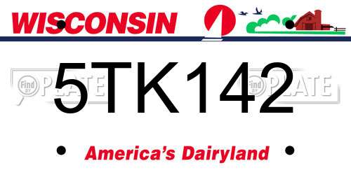 5TK142 Wisconsin License Plate