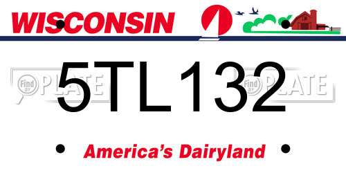 5TL132 Wisconsin License Plate