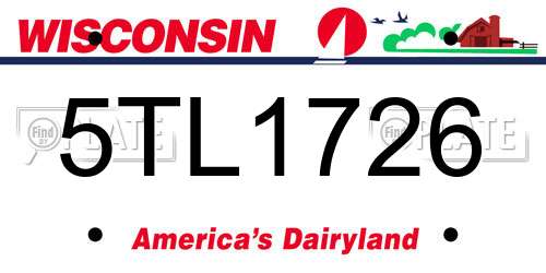 5TL1726 Wisconsin License Plate
