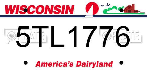 5TL1776 Wisconsin License Plate