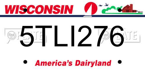 5TLI276 Wisconsin License Plate