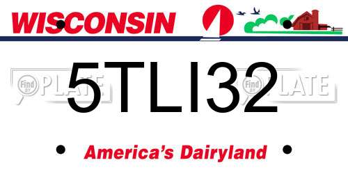 5TLI32 Wisconsin License Plate