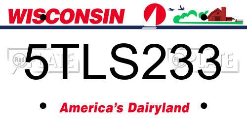 5TLS233 Wisconsin License Plate