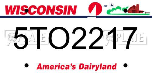 5TO2217 Wisconsin License Plate