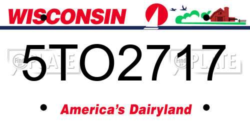 5TO2717 Wisconsin License Plate