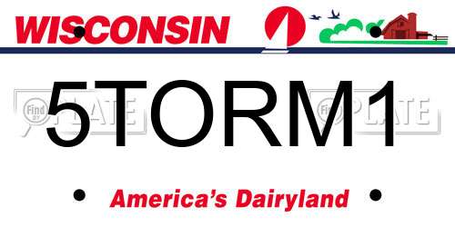 5TORM1 Wisconsin License Plate