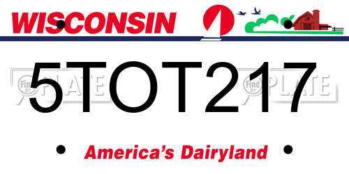5TOT217 Wisconsin License Plate