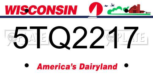 5TQ2217 Wisconsin License Plate